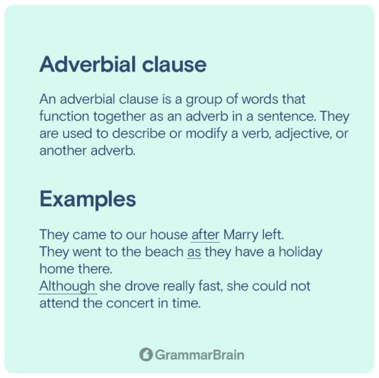 Understanding Adverbial Clause (Definition, Examples, and Exercises ...