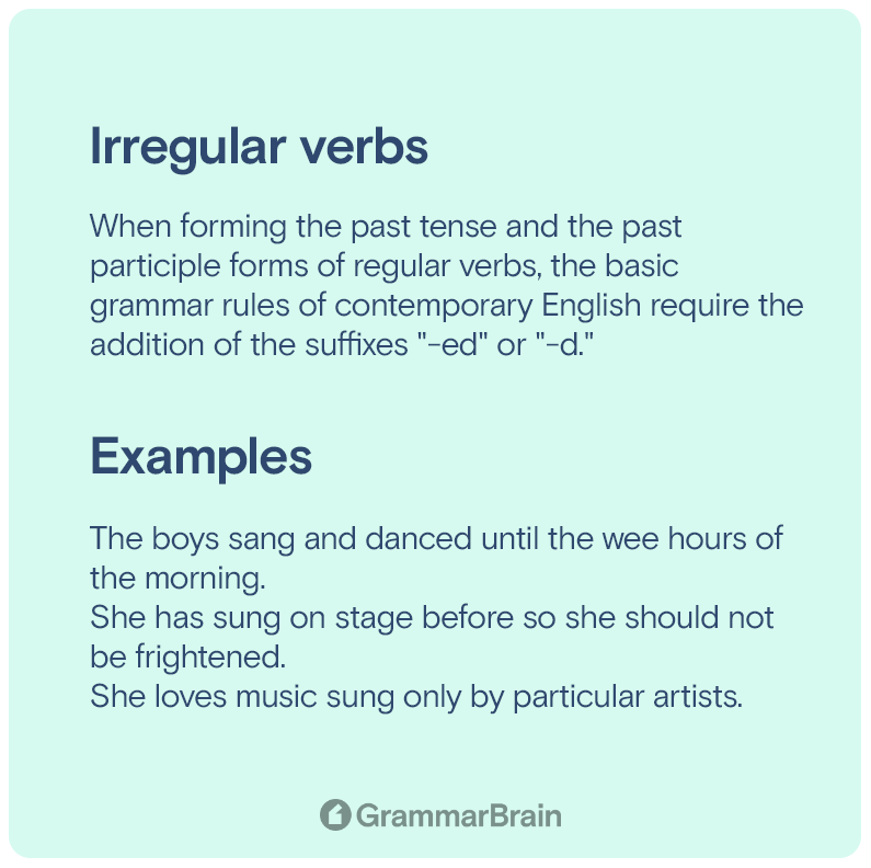 Irregular verbs infographic