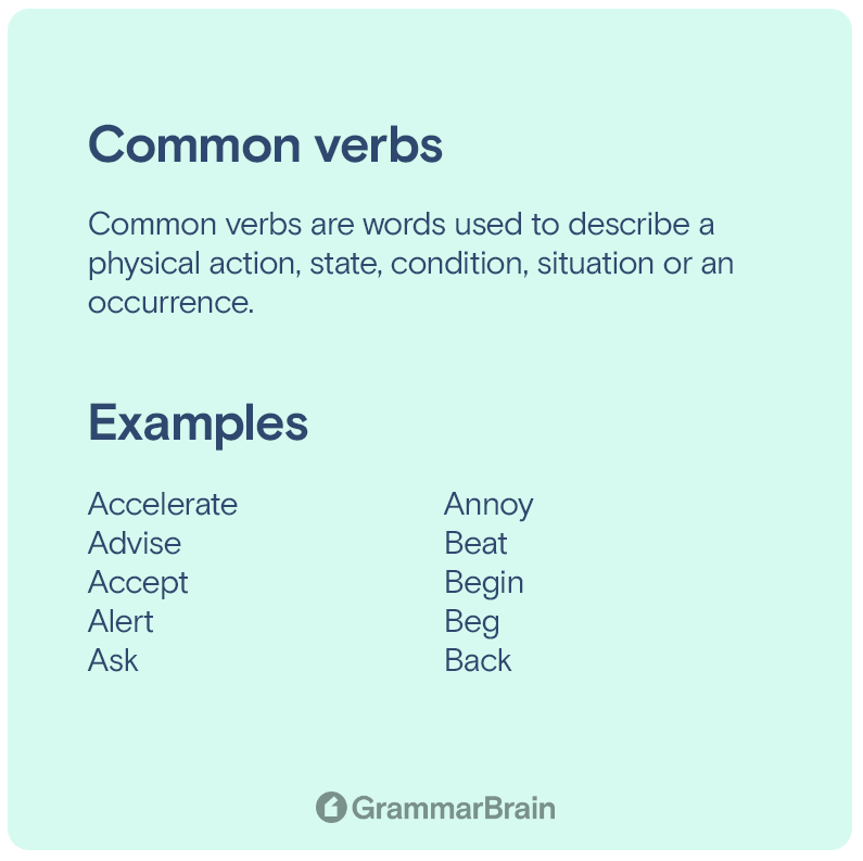 Common verbs infographic