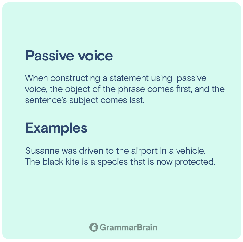 Passive Voice Active Vs Passive With Examples GrammarBrain