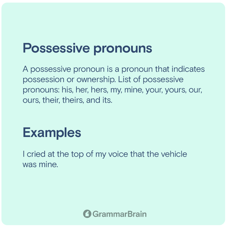 Possessive pronouns