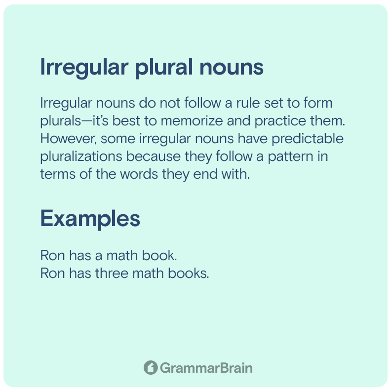 Irregular nouns