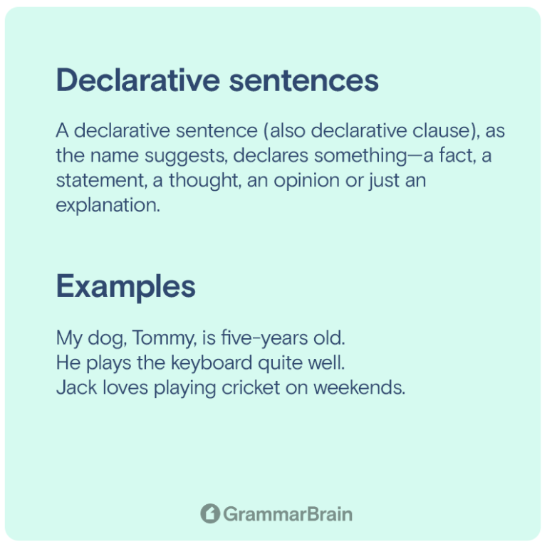 Declarative Sentences (Types, Examples, Interrogative Comparison ...