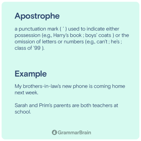 The Apostrophe (Rules/Examples) | GrammarBrain