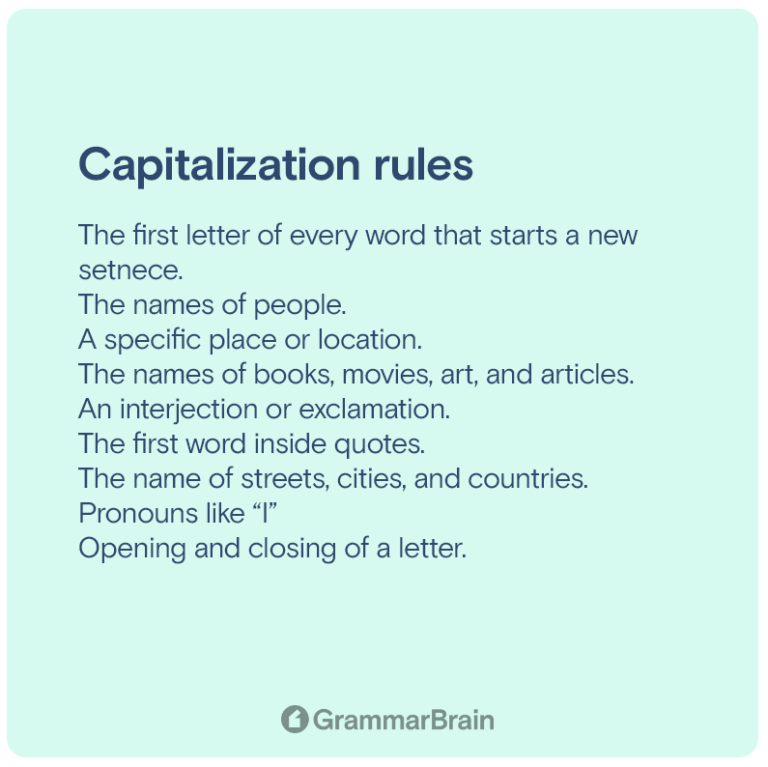 English Capitalization Rules (When To Capitalize, When Not To + Style ...