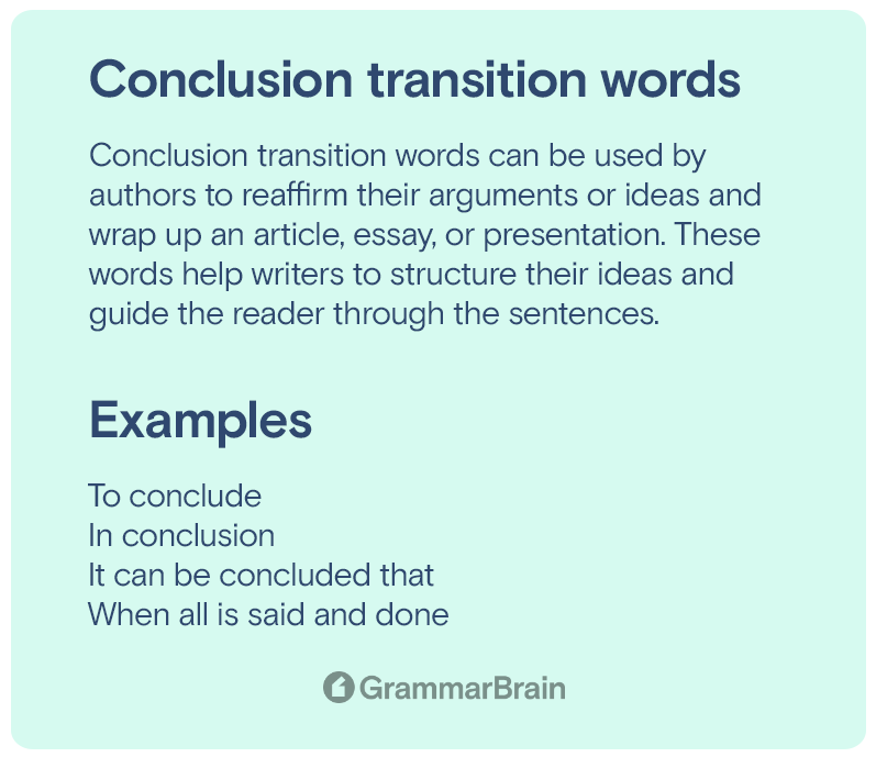 how to transition into a conclusion in an argumentative essay