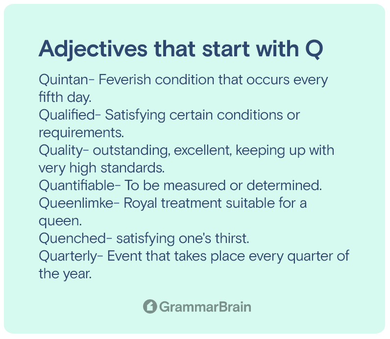 Adjectives that start with Q