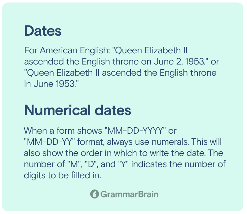 How To Write Dates Correctly With Examples GrammarBrain