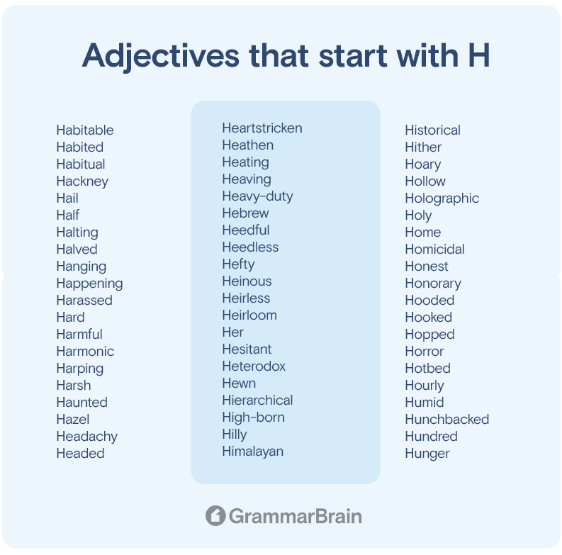 Adjectives that start with H