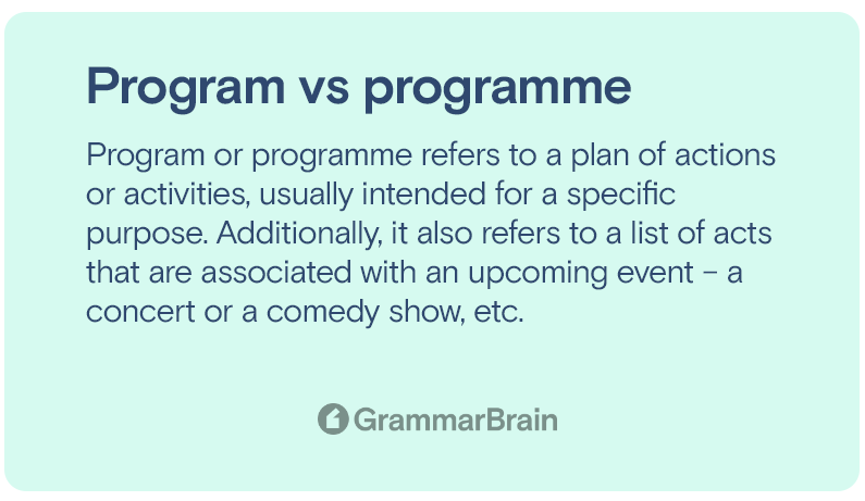 Program vs programme