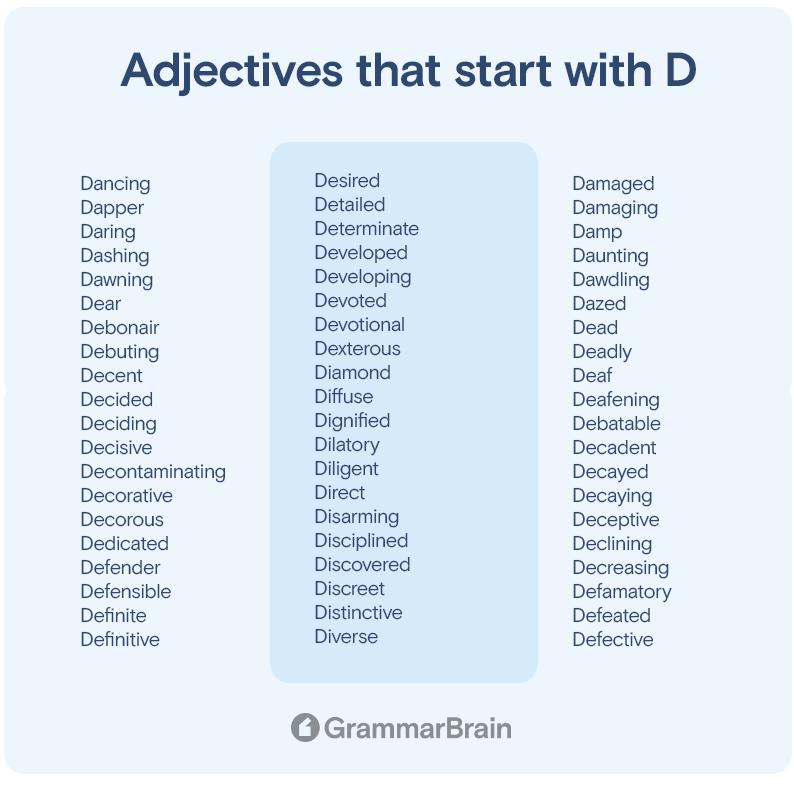 Adjectives that start with D