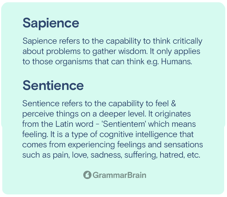 Sapience vs sentience