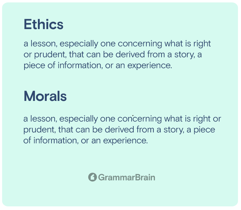 Ethics vs morals