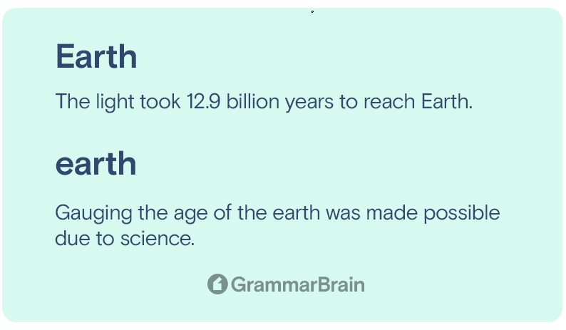 When should Earth get capitalized?