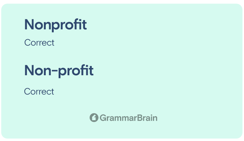 Nonprofit vs non-profit