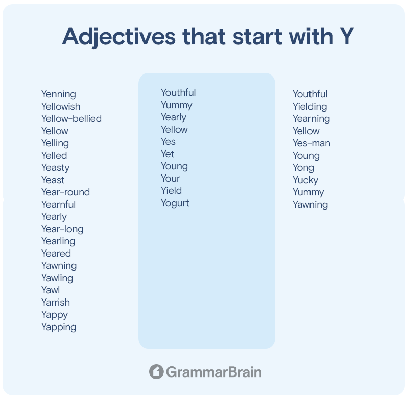 Adjectives that start with Y