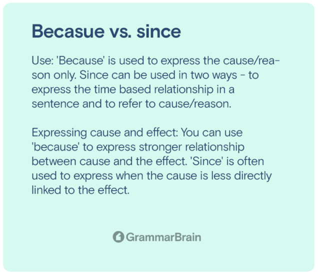 because-vs-since-differences-grammar-use-examples-grammarbrain