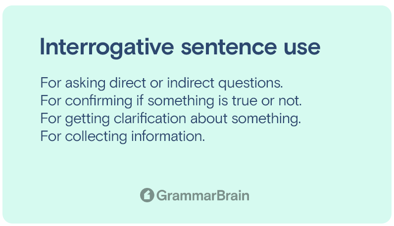 Interrogative sentence uses