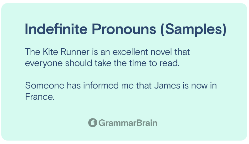 Indefinite pronoun examples
