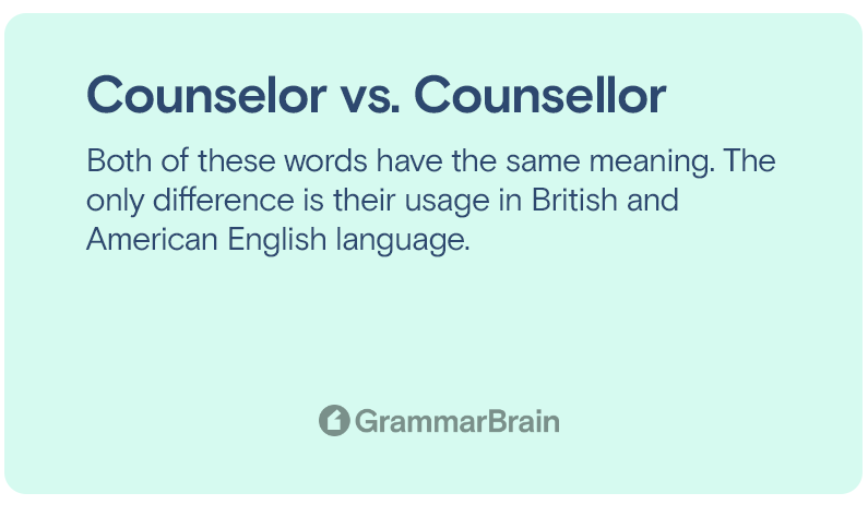 Counsellor vs Counselor
