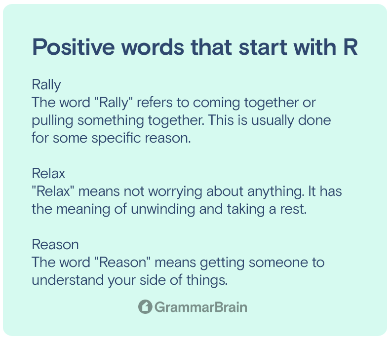 Positive words that start with R