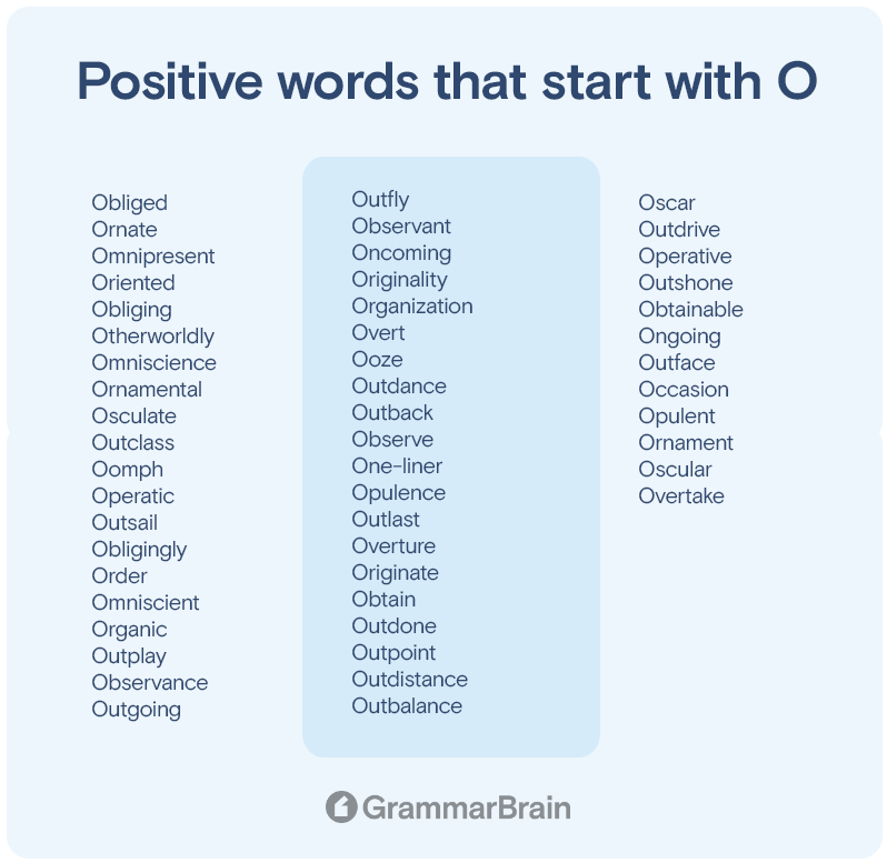Positive words that start with O