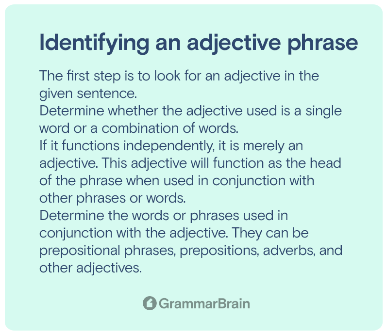 Identifying an adjective phrase
