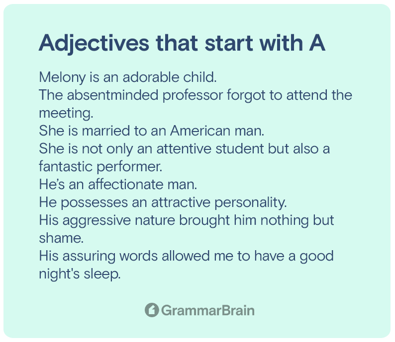 Adjectives that start with A