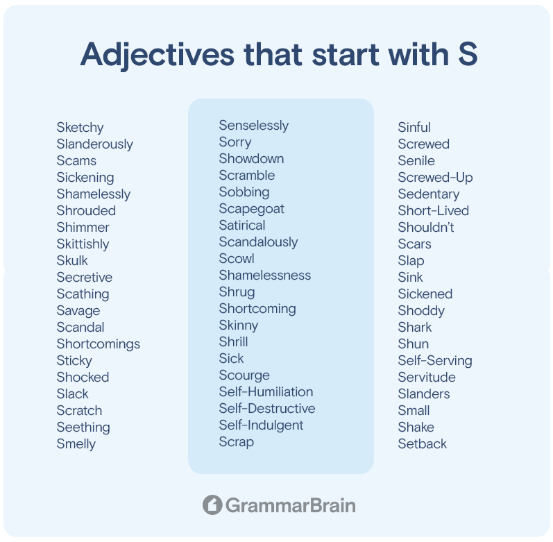 Adjectives that start with S