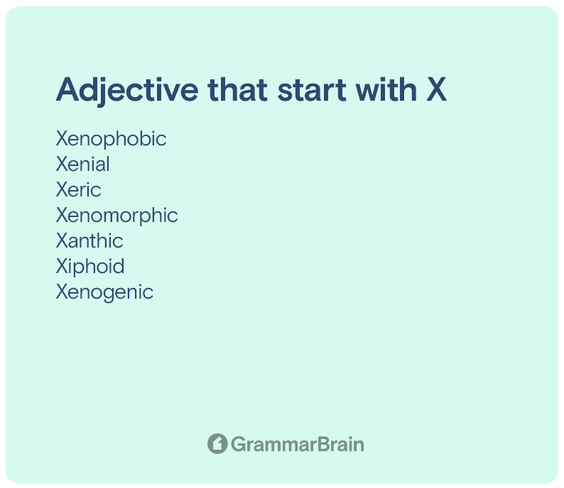Adjectives that start with X