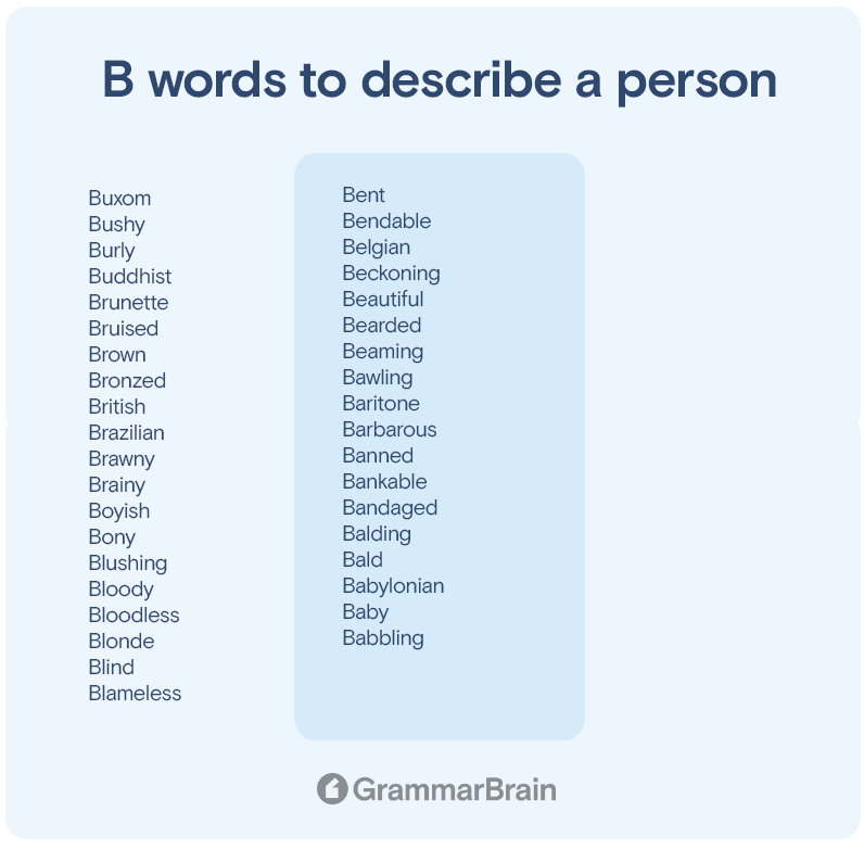 "B" words to describe someone