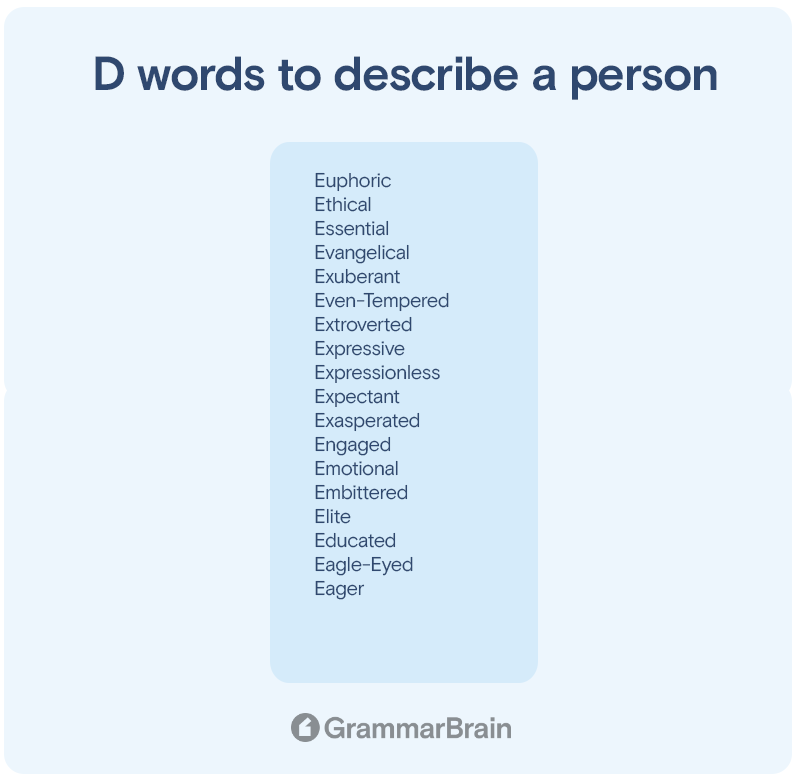 "E" adjectives to describe someone