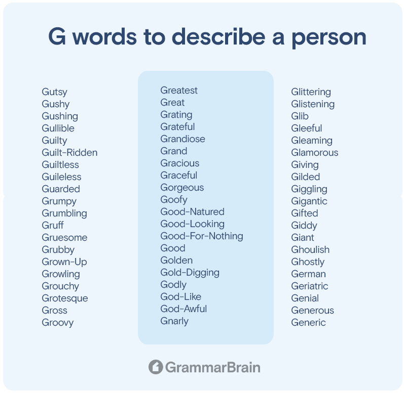 "G" words to describe someone