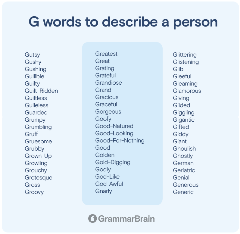 "G" adjectives to describe someone