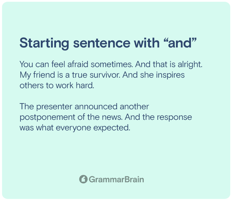 Can You Start A Sentence With And Grammar Rules Examples 