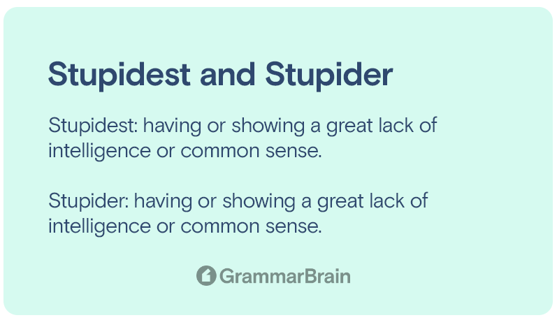 Stupidest and stupider