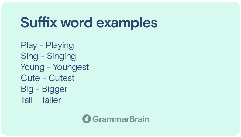 Suffix word examples