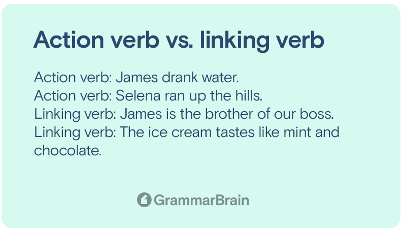 Linking verb vs. action verb