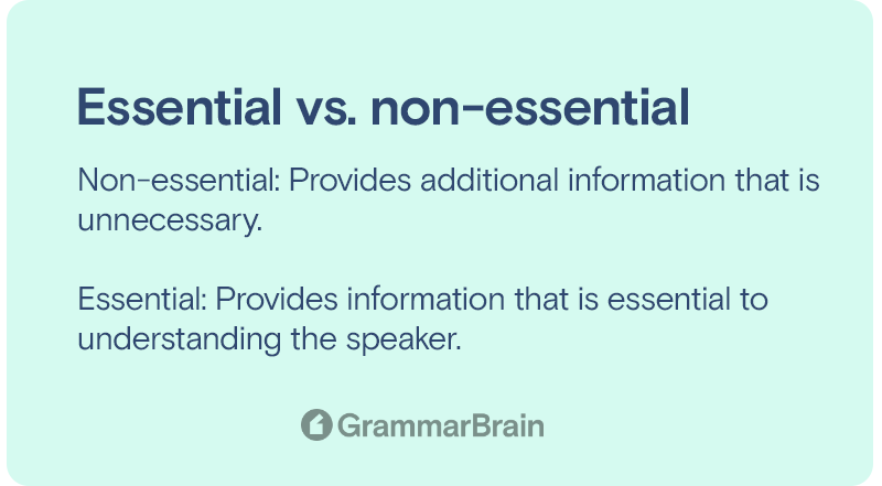 Essential vs. non-essential adjective clause