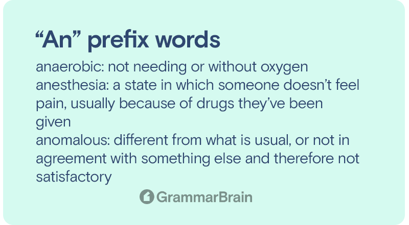 "An" prefix words