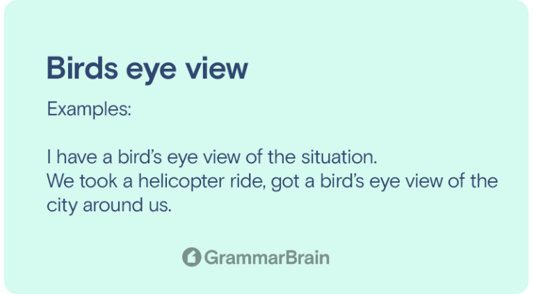 Idiom: Bird's-eye view (meaning & examples)