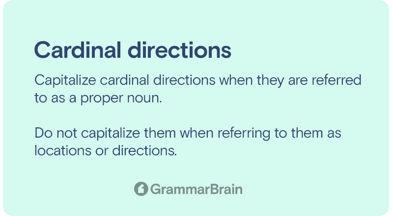Capitalizing cardinal directions