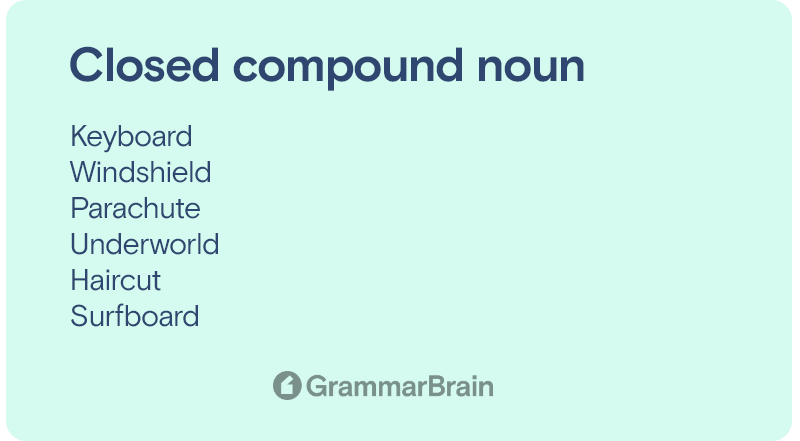 Closed compound words