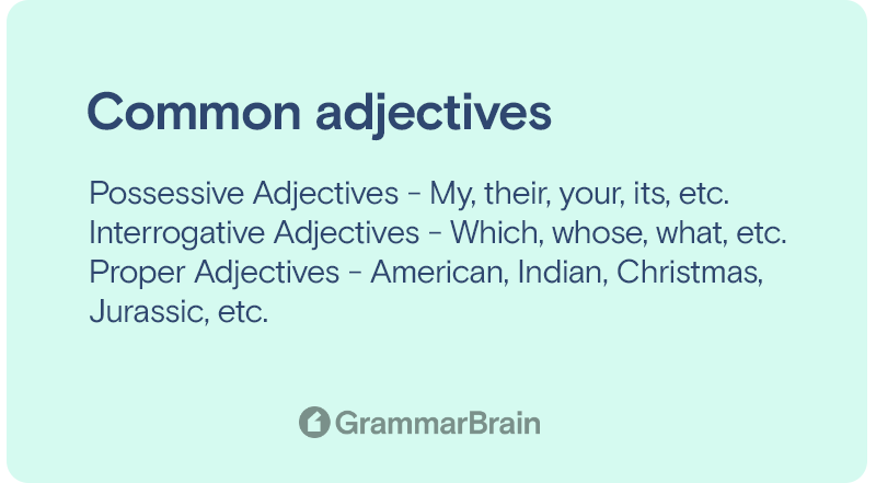 Adjectives and determiners