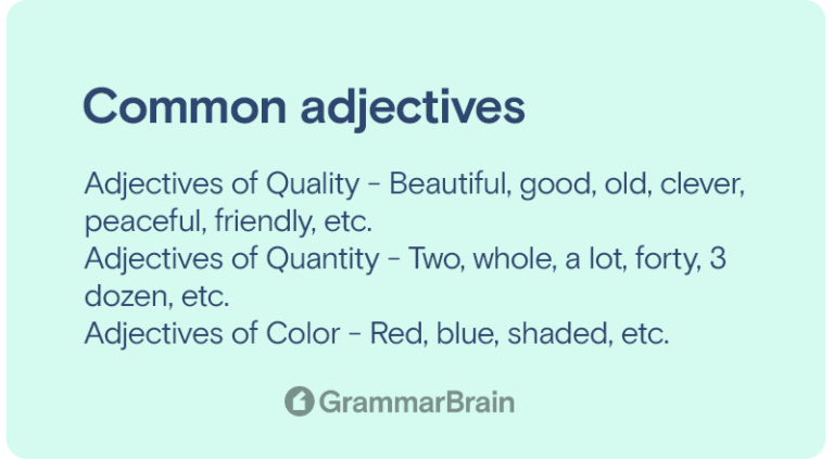 Common Adjectives in English (List, Examples, Grammar) | GrammarBrain