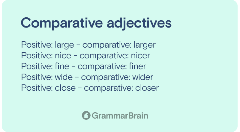Comparative adjective examples