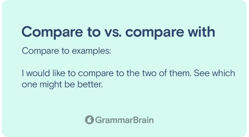 Compare to or compare with