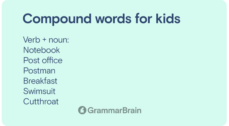 Verb + noun compound words for kids