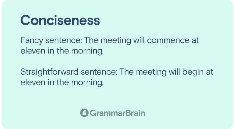 n. briefness or conciseness in speech or writing