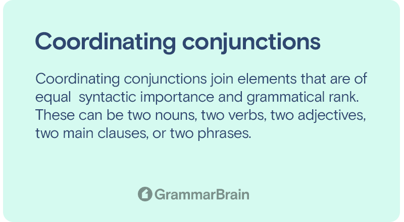 Coordinating conjunctions